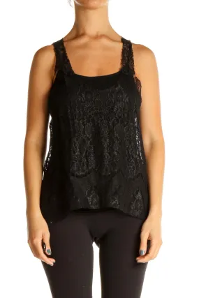 Black Lace Bohemian Tank Top